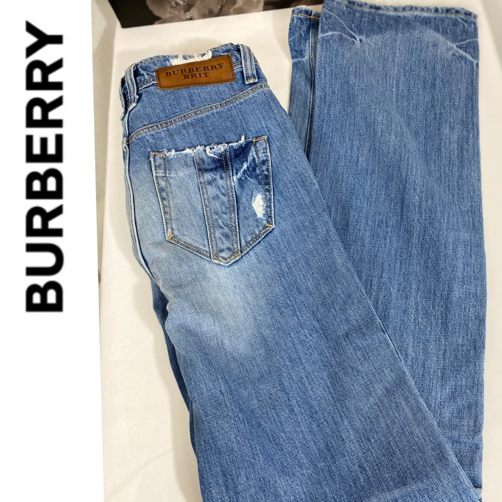 Burberry Distressed Ledstone Boyfriend Cut Jeans